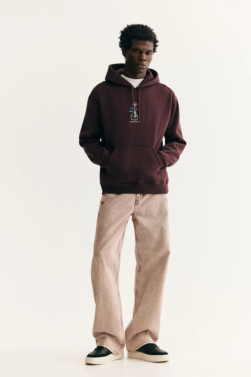 Loose Fit Printed Hoodie