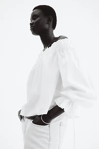 Off-the-Shoulder Poplin Blouse