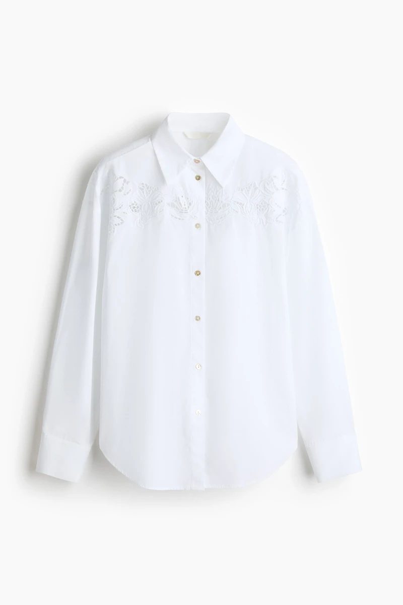 Eyelet-Embroidered Cotton Shirt