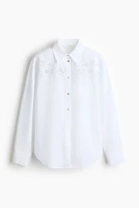 Eyelet-Embroidered Cotton Shirt