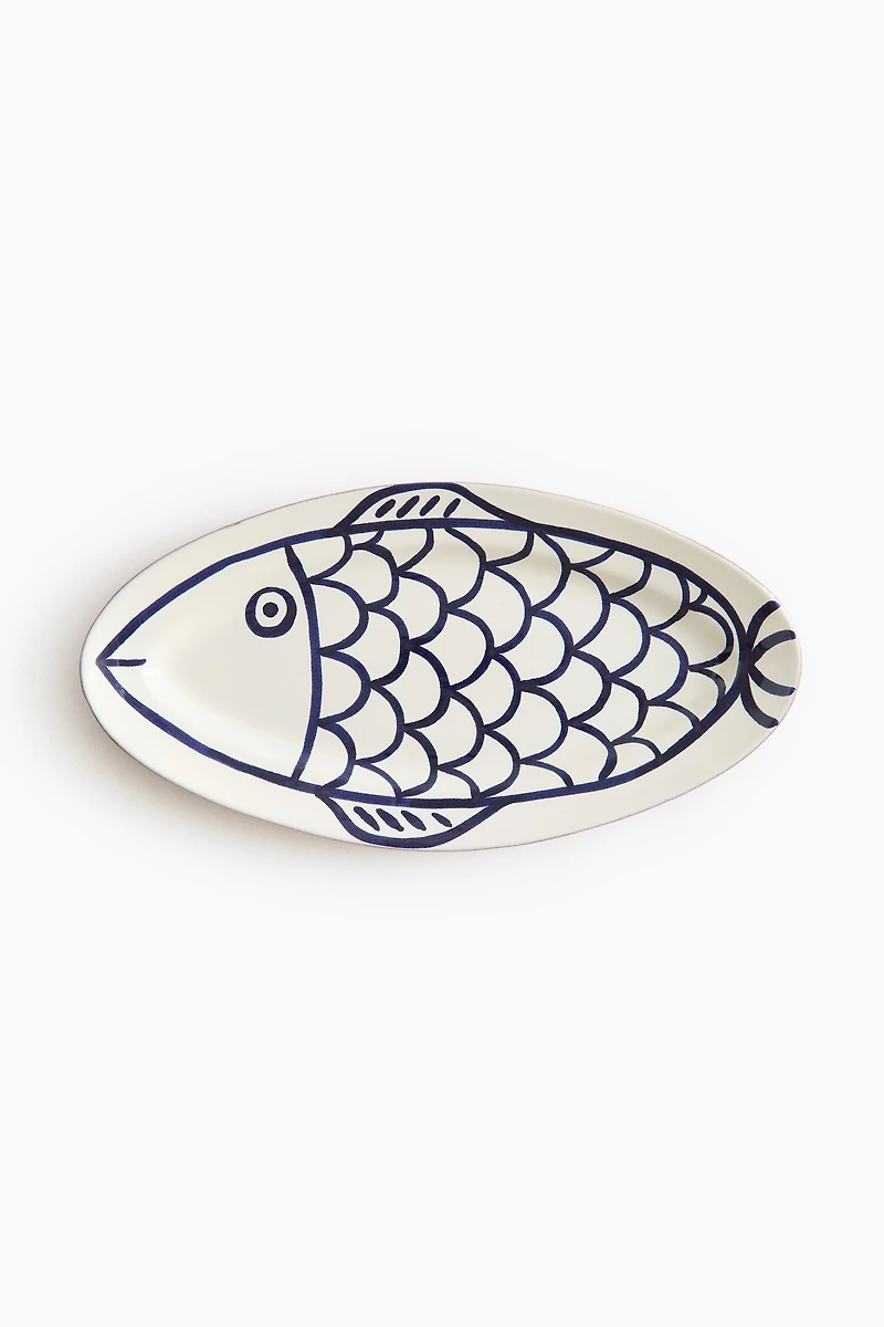 Hand-Painted Terracotta Serving Plate