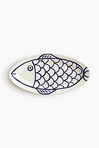 Hand-Painted Terracotta Serving Plate