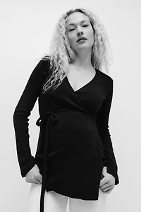 MAMA Ribbed Wrapover Top