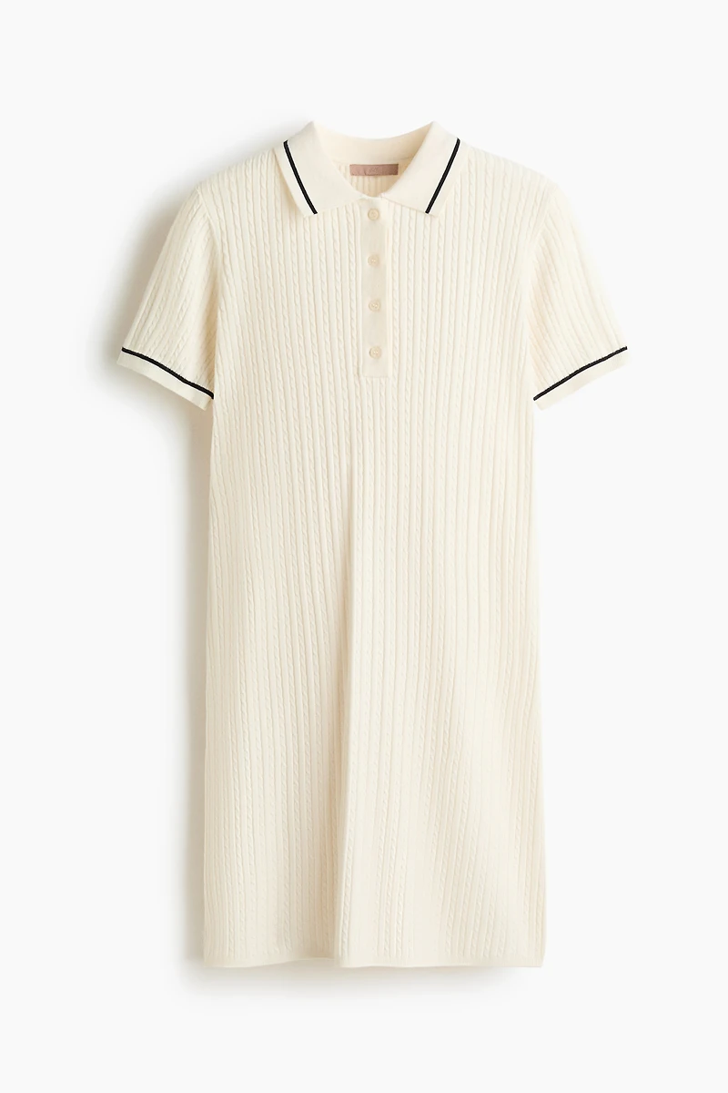 Cable-Knit Polo Dress
