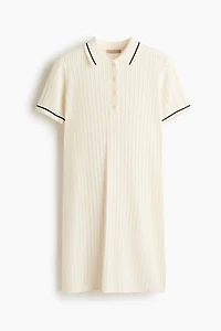 Cable-Knit Polo Dress