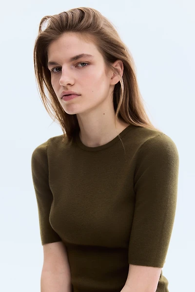 T-shirt en tricot côtelé