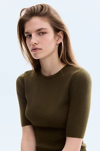 T-shirt en tricot côtelé