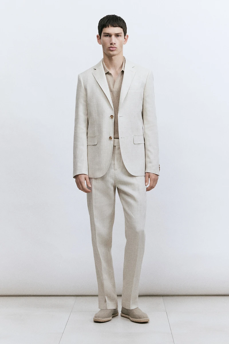 Regular-Fit Linen-Blend Jacket