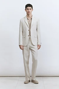 Regular-Fit Linen-Blend Jacket