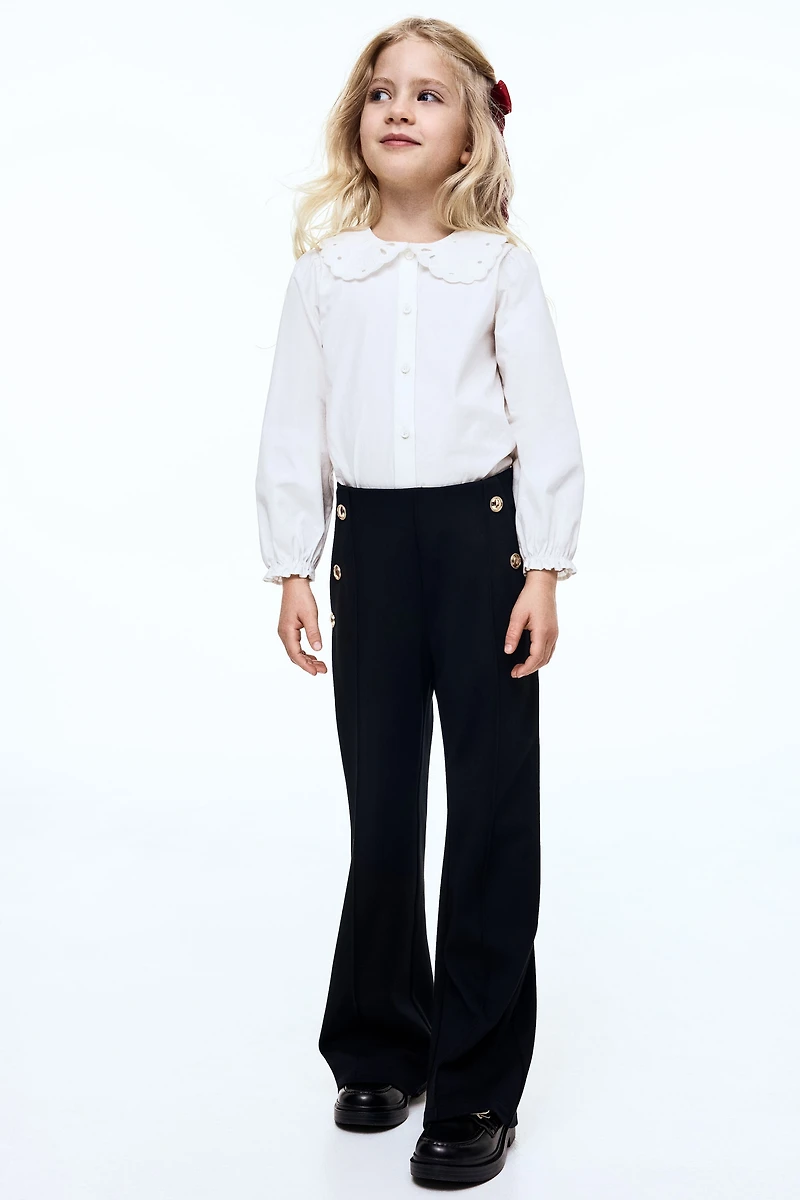 Pantalon large en jersey point de Rome