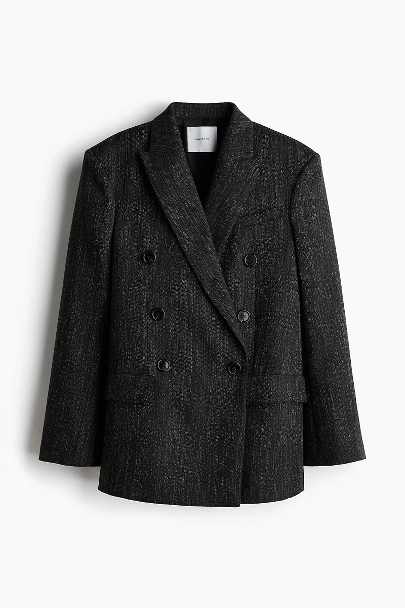 Double-Breasted Wool-Blend Blazer