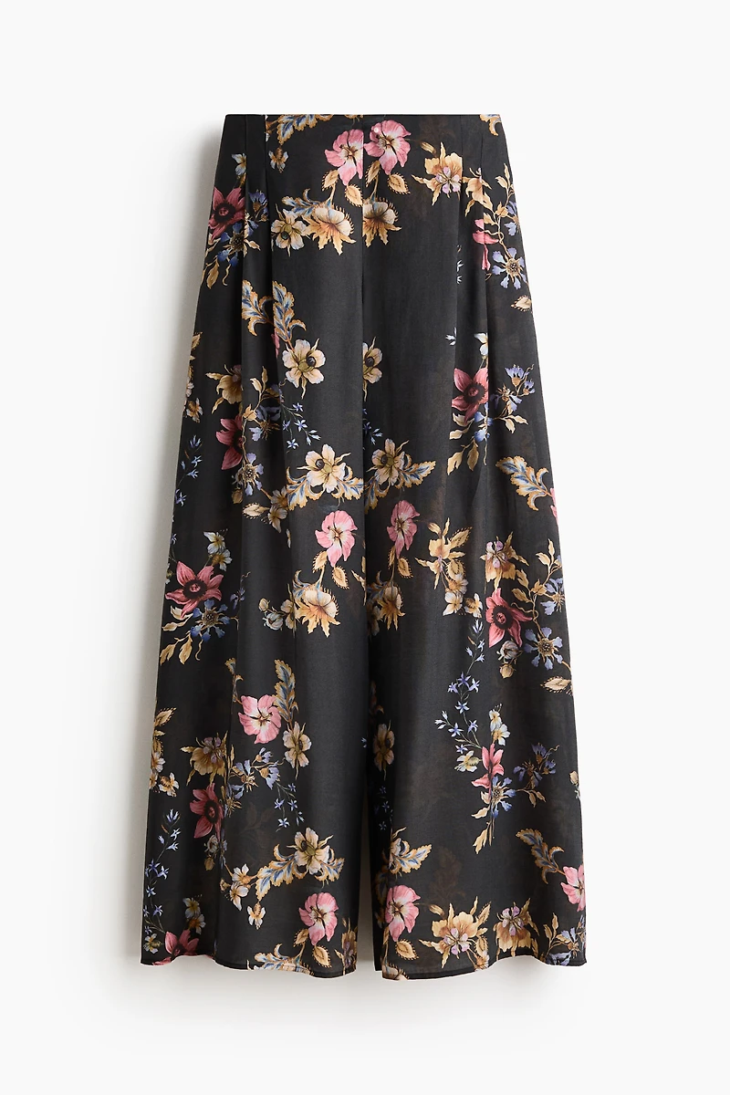 Wide-Leg Viscose-Blend Pants