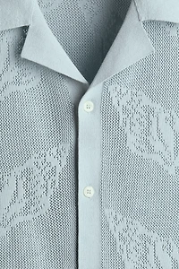 Regular-Fit Jacquard-Knit Resort Shirt