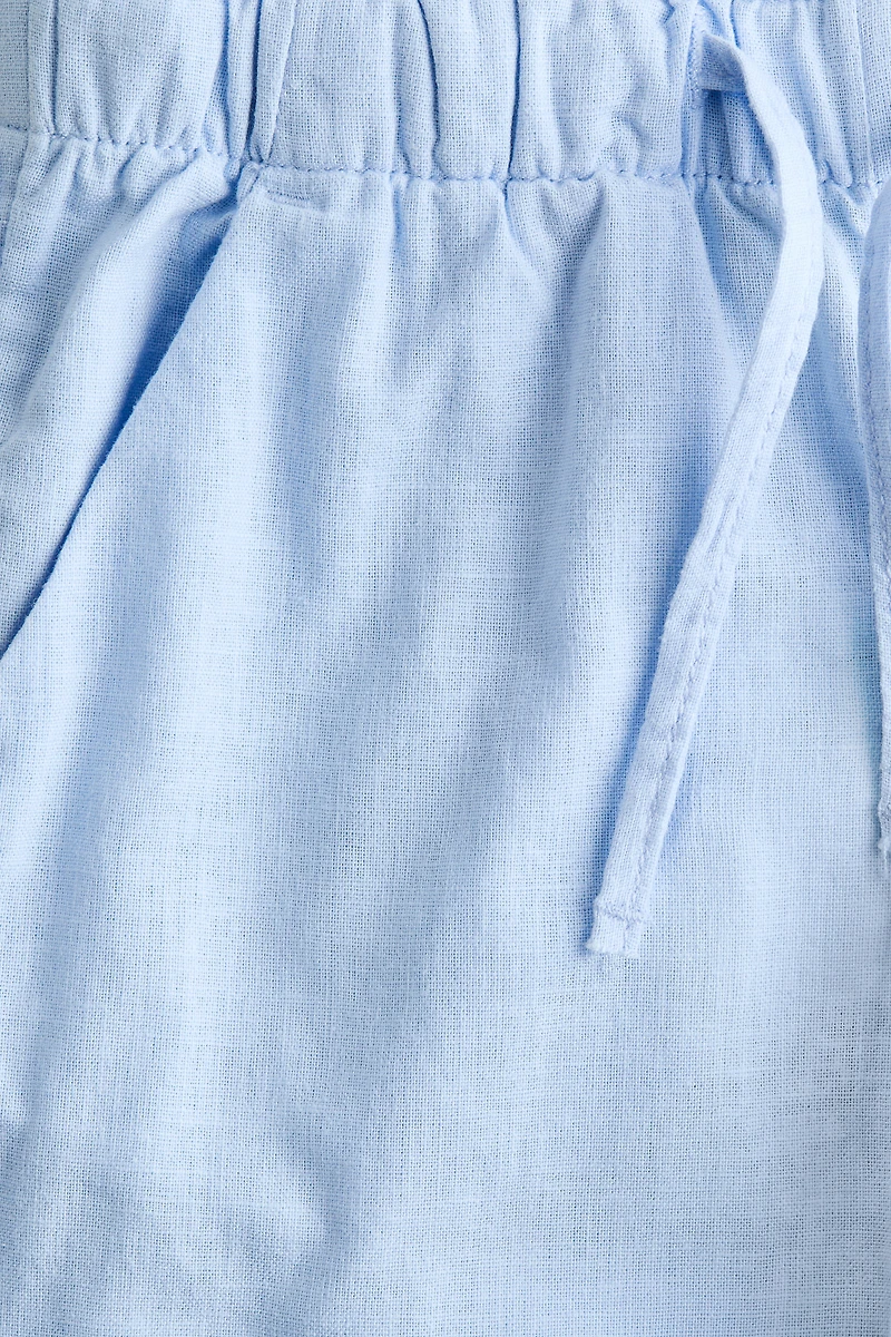 Linen-Blend Drawstring Pants