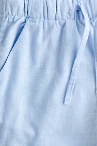 Linen-Blend Drawstring Pants