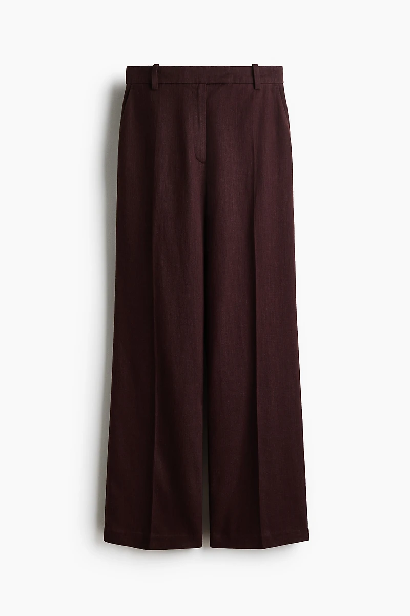 Linen-Blend Dress Pants
