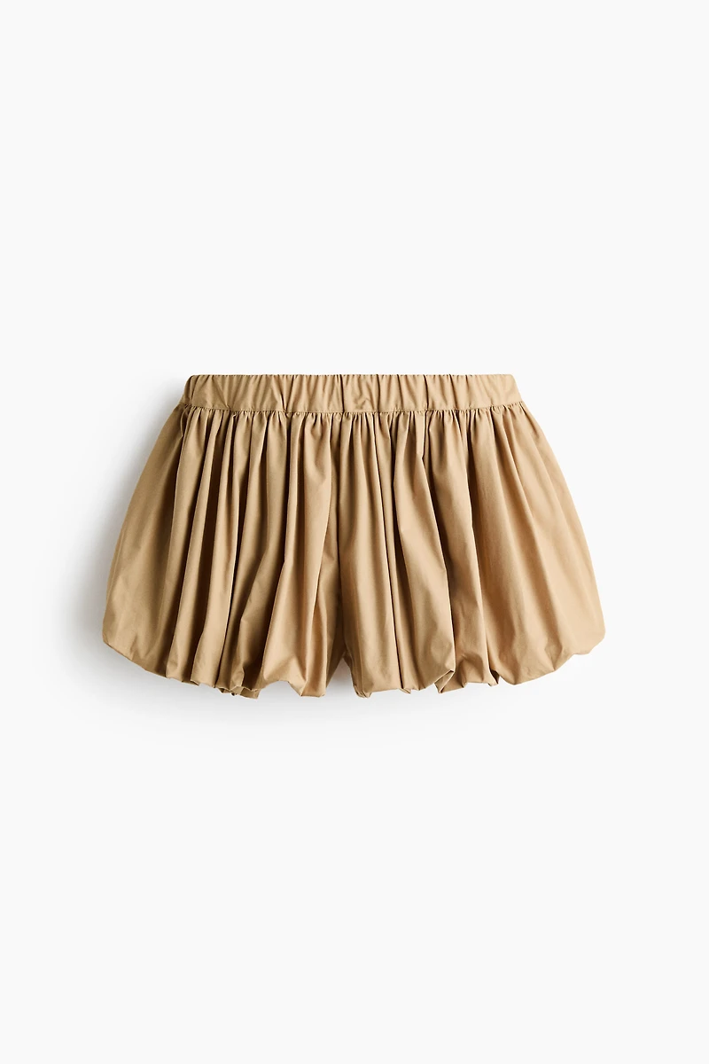 Bubble-Hem Cotton Shorts