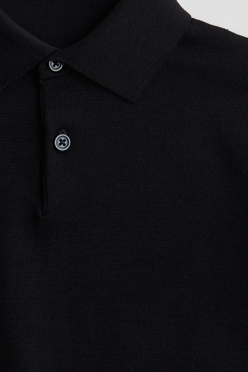 Fine-Knit Polo Shirt