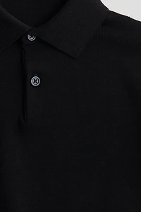 Fine-Knit Polo Shirt