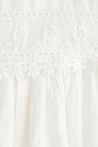Picot-Trimmed Cotton Dress
