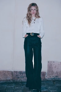 Jean large ultra-haut floqué