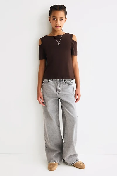 Open-Shoulder Cotton Top