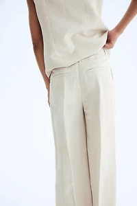 Linen-Blend Dress Pants