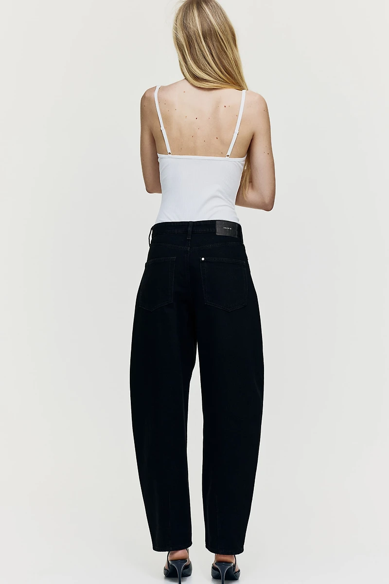 High Rise Barrel Leg Jeans