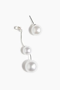 Boucles d'oreilles perles de fantaisie sur chaîne