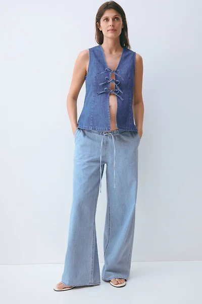 MAMA Denim Drawstring Pants