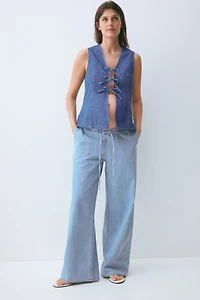 MAMA Denim Drawstring Pants