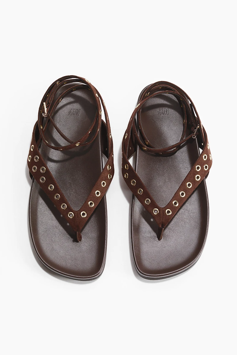 Grommet-Detail Sandals