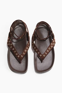 Grommet-Detail Sandals