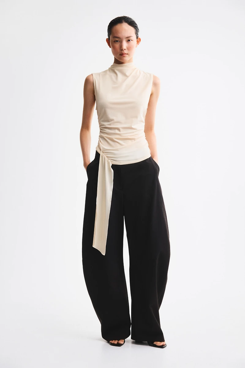 Draped-Panel Jersey Top