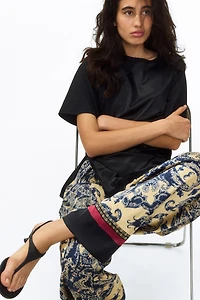 Barrel-Leg Drawstring Pants