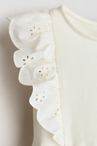 Flounce-Trimmed Cotton Dress