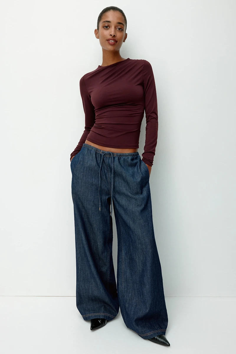 Denim Drawstring Pants