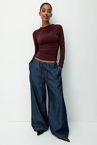 Denim Drawstring Pants