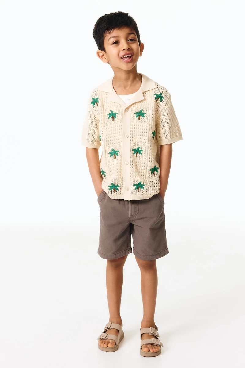 Pointelle-knit resort shirt