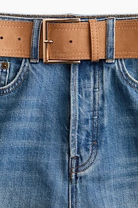 Denim Bermuda Shorts with Belt