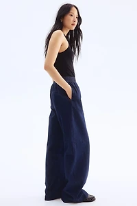 Pull-on denim trousers