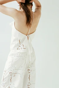 Pantalon ballon avec broderie anglaise