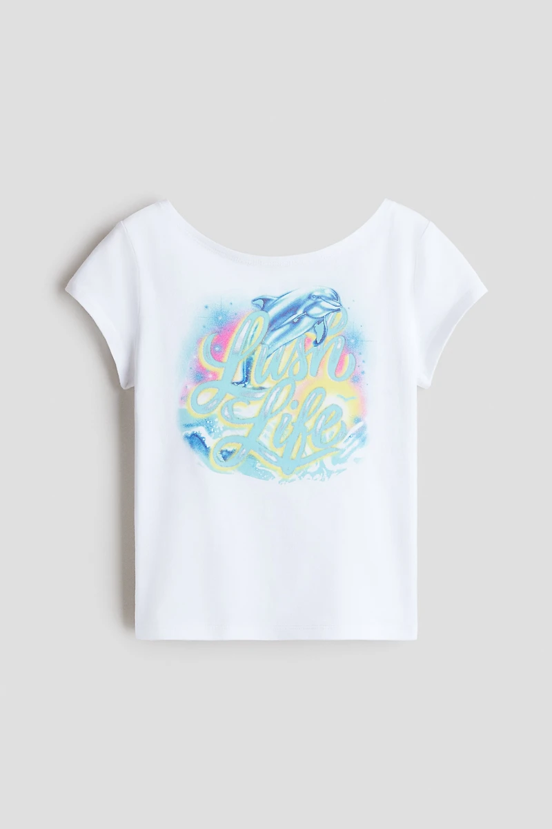 Cotton Top with Printed Motif