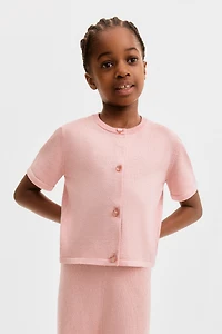 Fine-Knit Glittery Cardigan