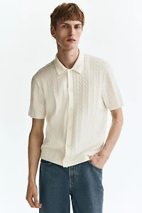 Chemise classique en tricot torsadé