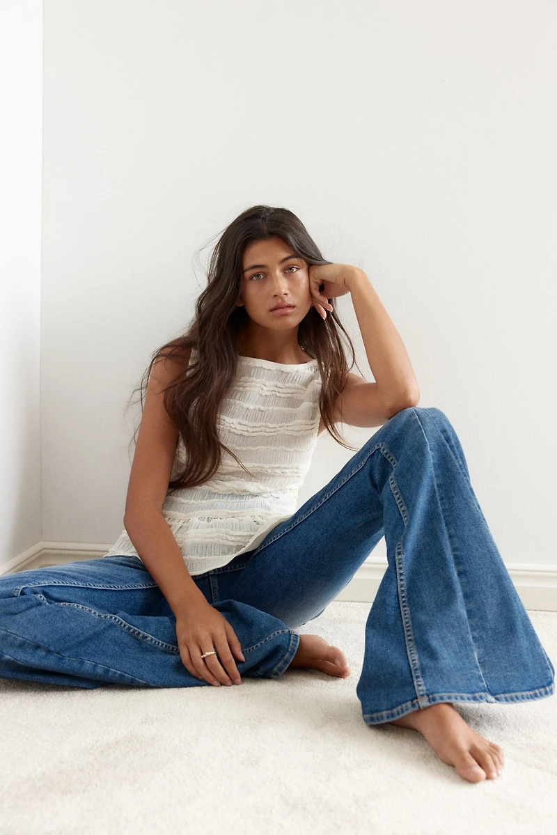 Jean évasé taille haute