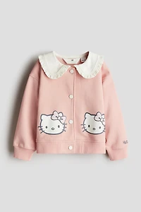 Printed Sweatshirt Cardigan