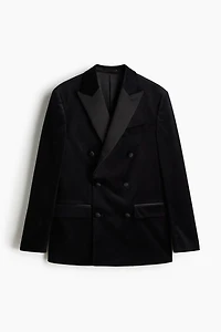 Regular-Fit Double-Breasted Velvet Jacket