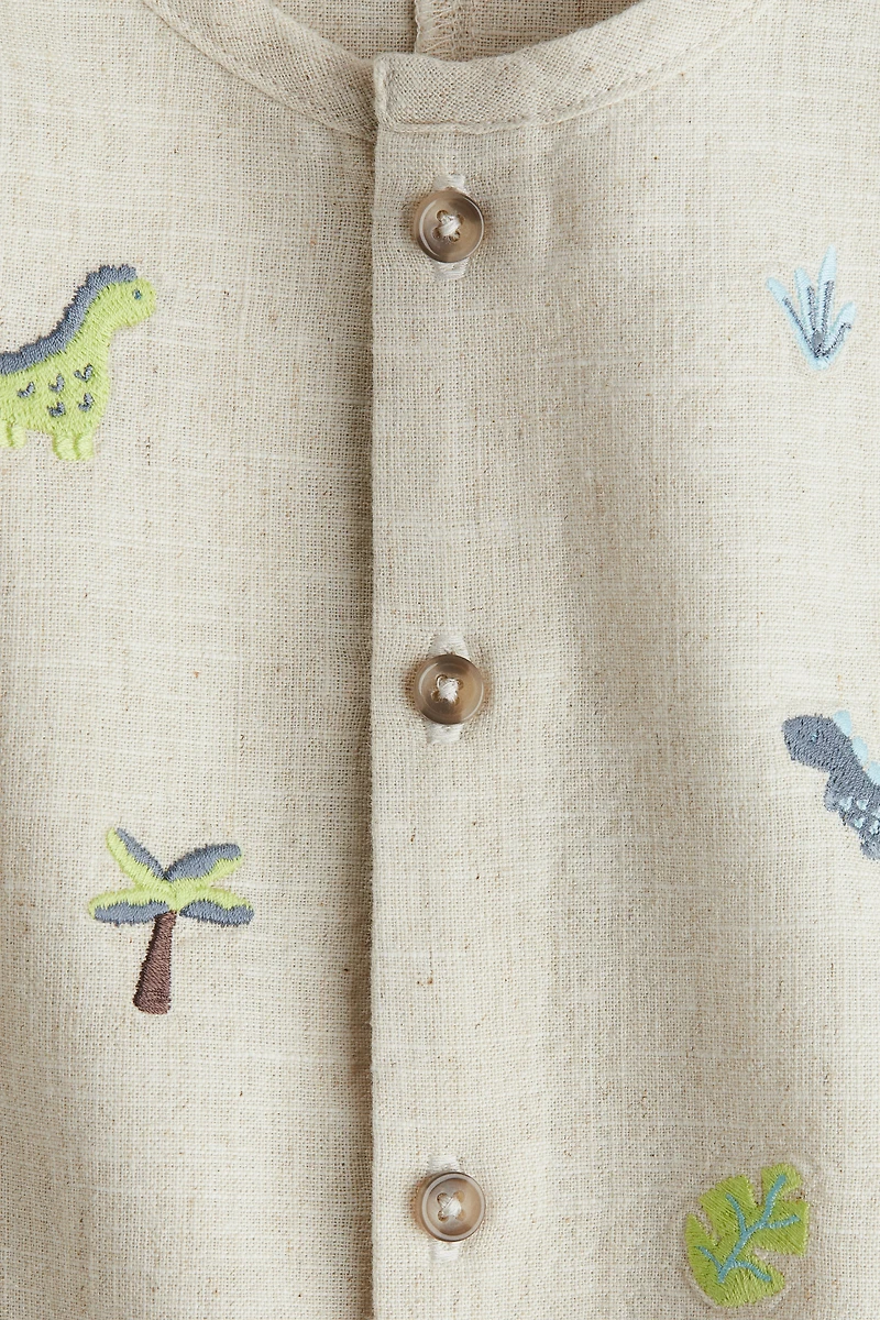 Embroidery-Detail Romper Suit