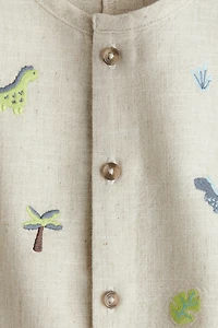 Embroidery-Detail Romper Suit